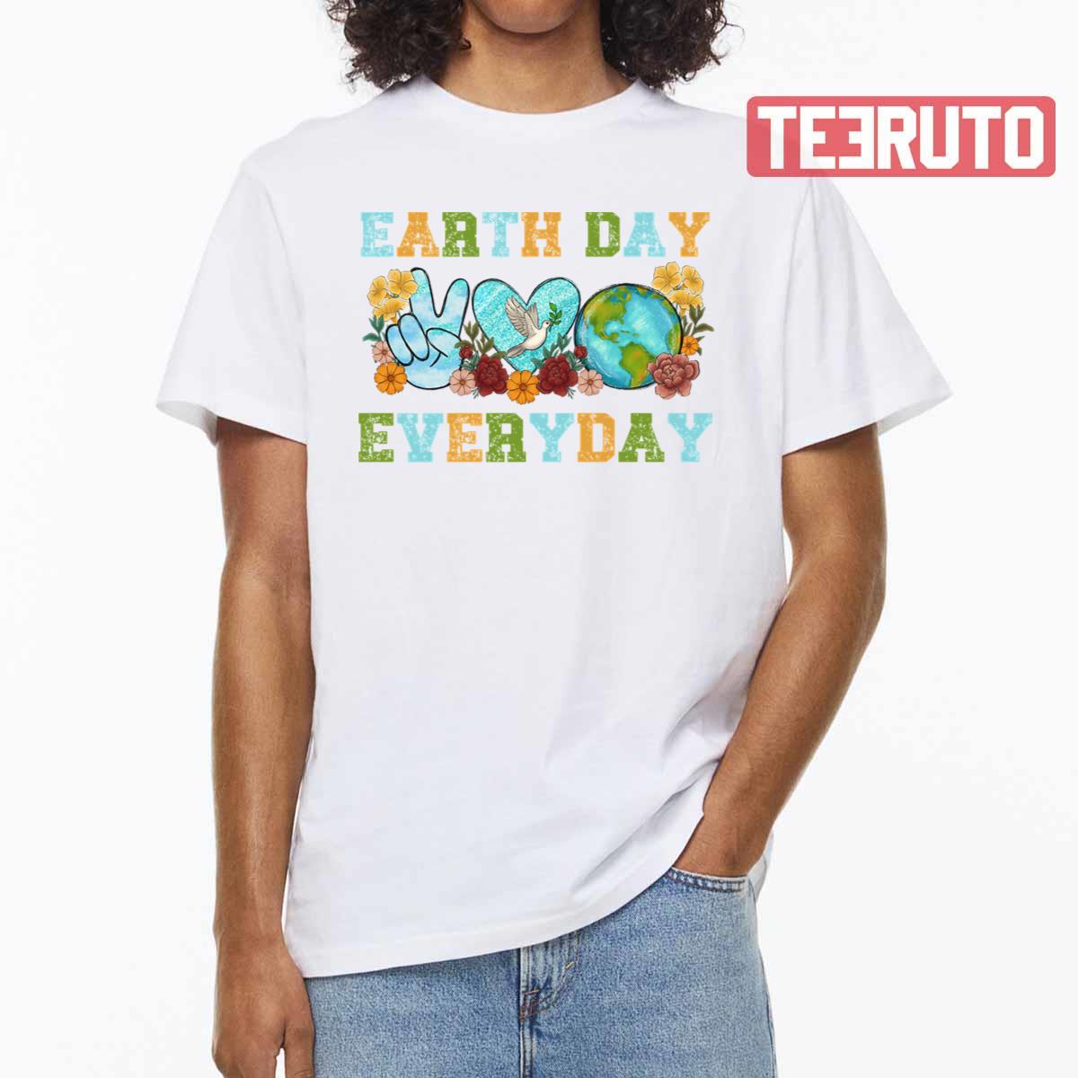 Hope Love Earth Earth Day Everyday Retro Environmental Vintage Unisex T-shirt