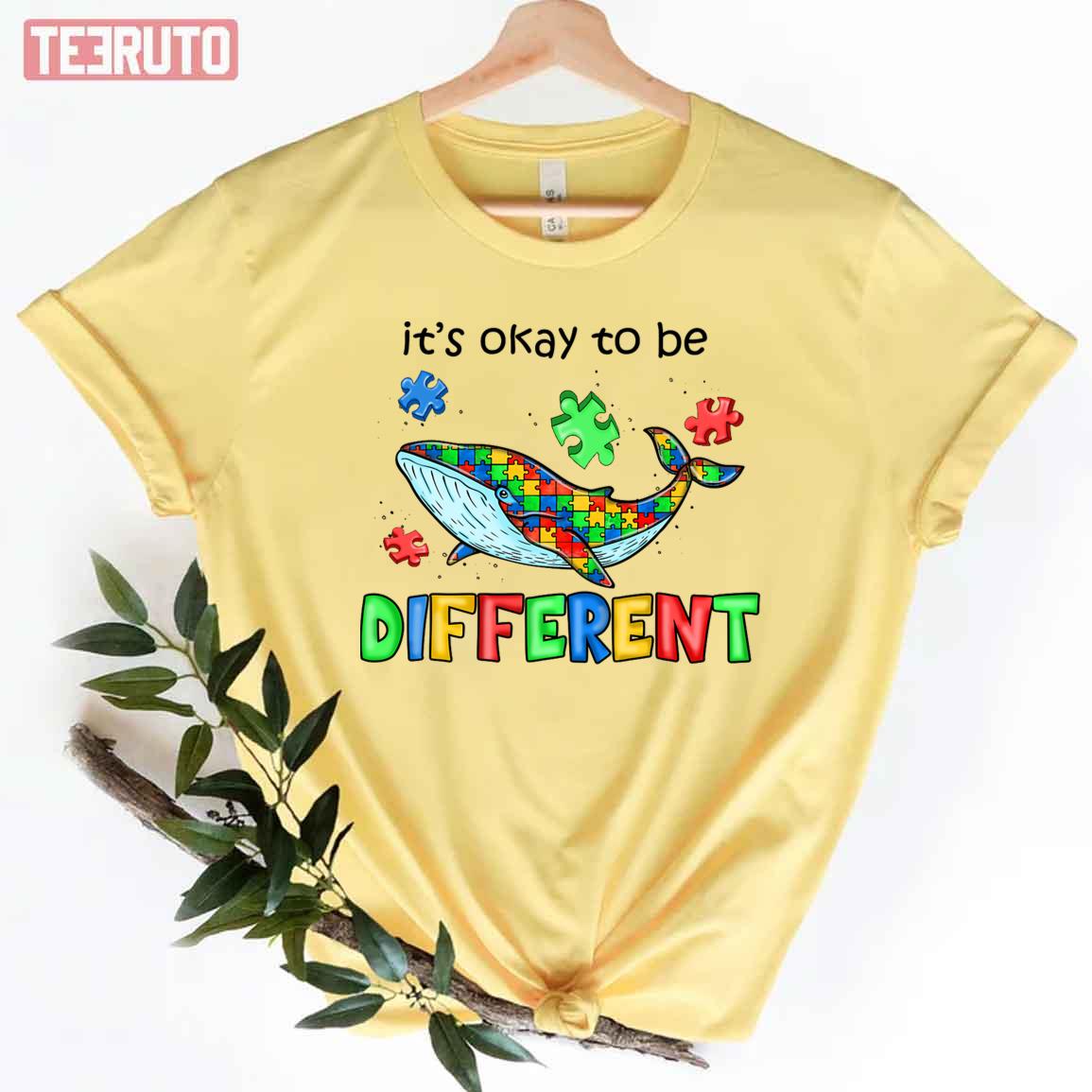 It’s Ok To Be Different Autism Awareness Whale Lover Neurodiversity Adhd Unisex T-shirt
