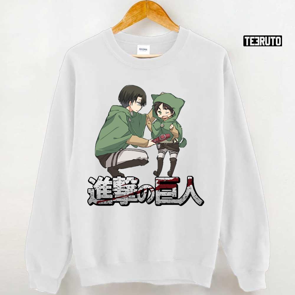 Little Eren Big Levi Anime Attack On Titan Japanese Unisex T-shirt
