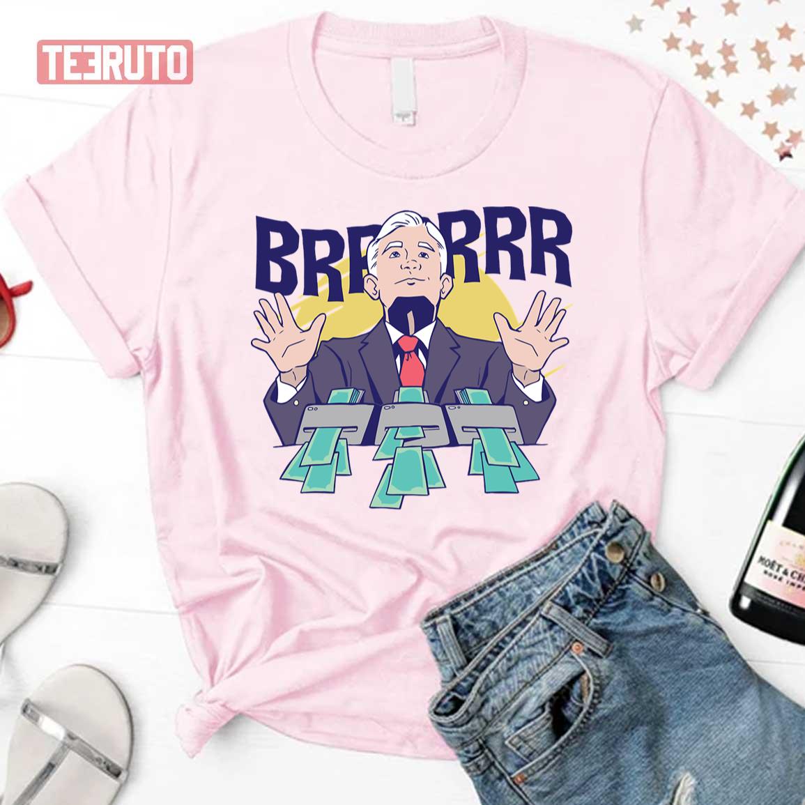 Money Printer Goes Brrr Fed Boss Jerome Powell Corona Crash Stock Market Unisex T-Shirt