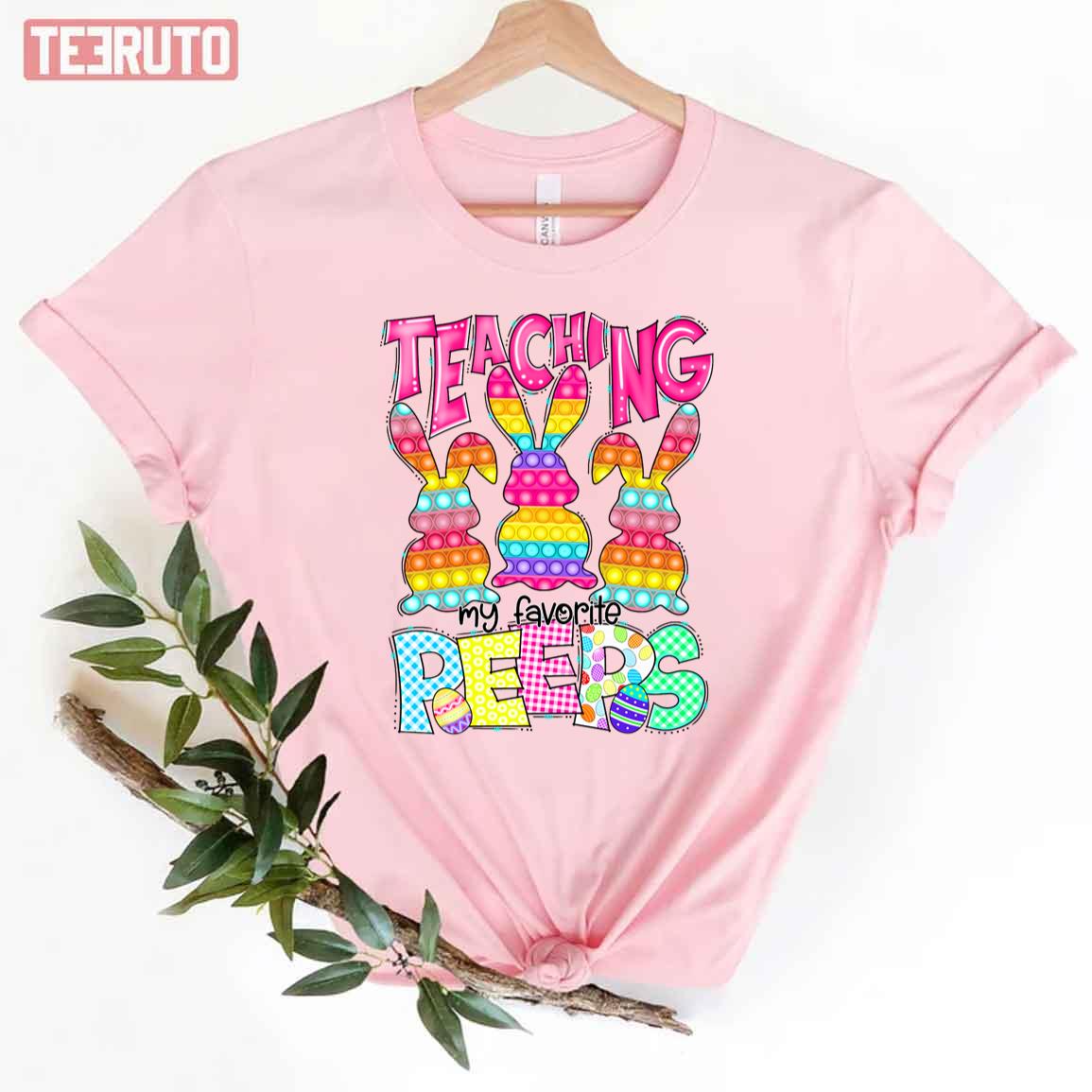 Neon Pastel Color Bunnies Easter Teacher Unisex T-shirt