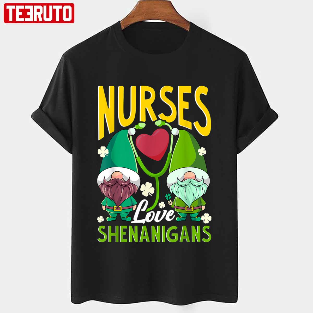 Nurses Love Shenanigans St Patricks Day Nurse Cute Art Unisex T-shirt