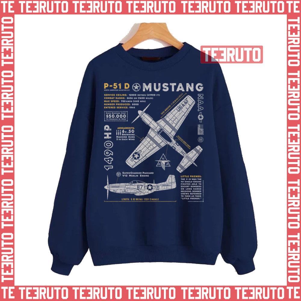 P 51 Mustang Air Forces Military Army Unisex Sweatshirt