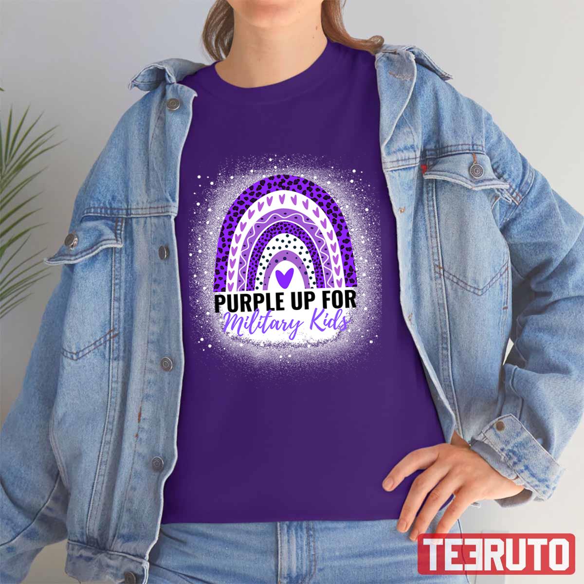 Painting Purple Up For Military Kids Month Of The Military Child Unisex T-shirt