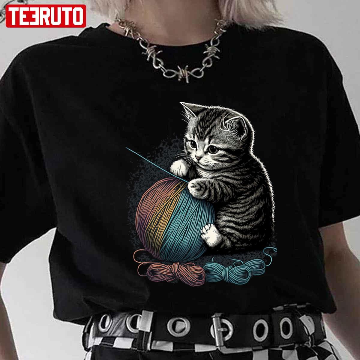 Prakarya Kucing Cute Cat Vintage Unisex T-shirt