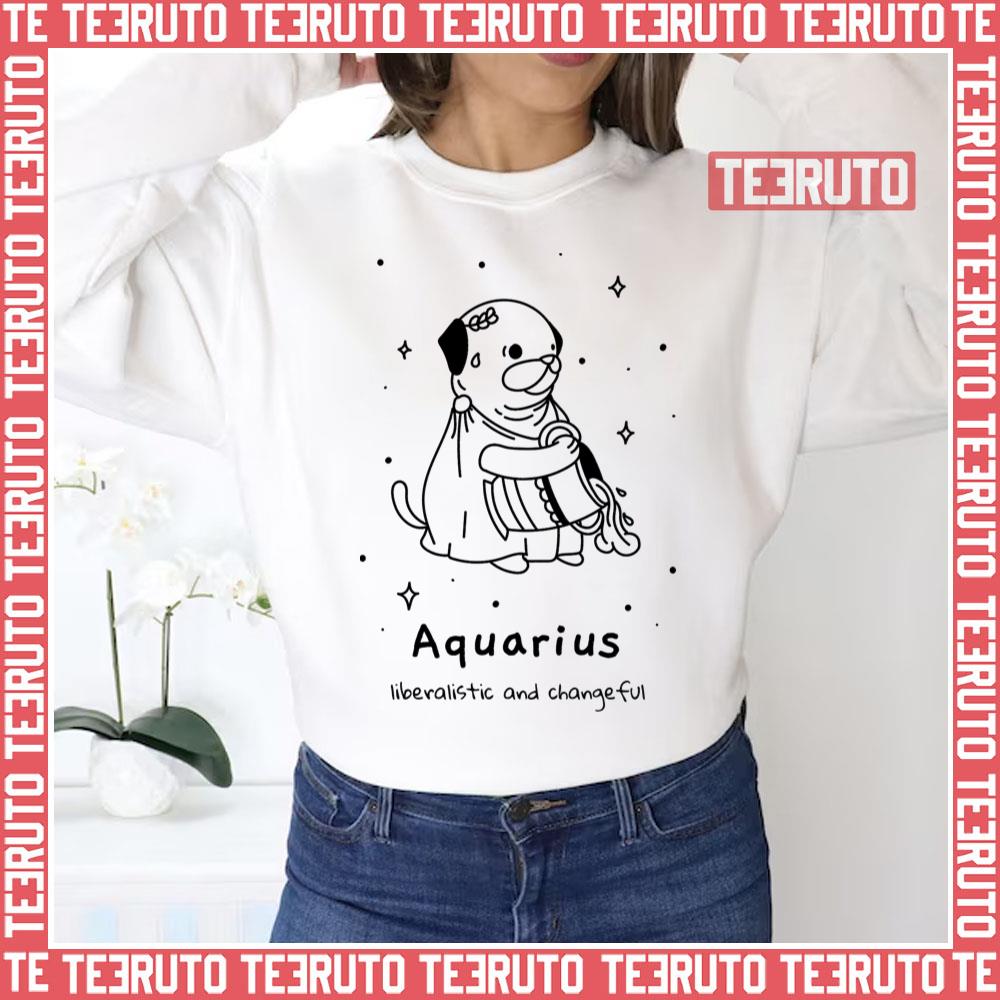 Pug Dog Aquarius Zodiac Sign Astrology Unisex Sweatshirt