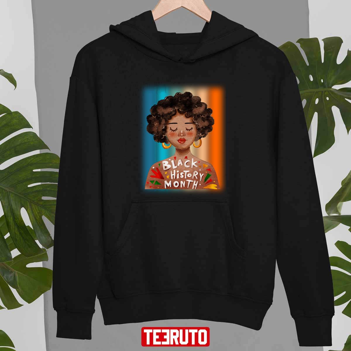 Retro Painting Black History Month Afro Melanin Black Women Afro American Unisex T-shirt