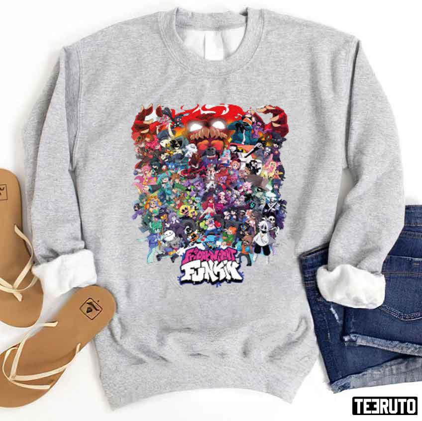The Cool Character Collage Friday Night Funkin Unisex Sweatshirt