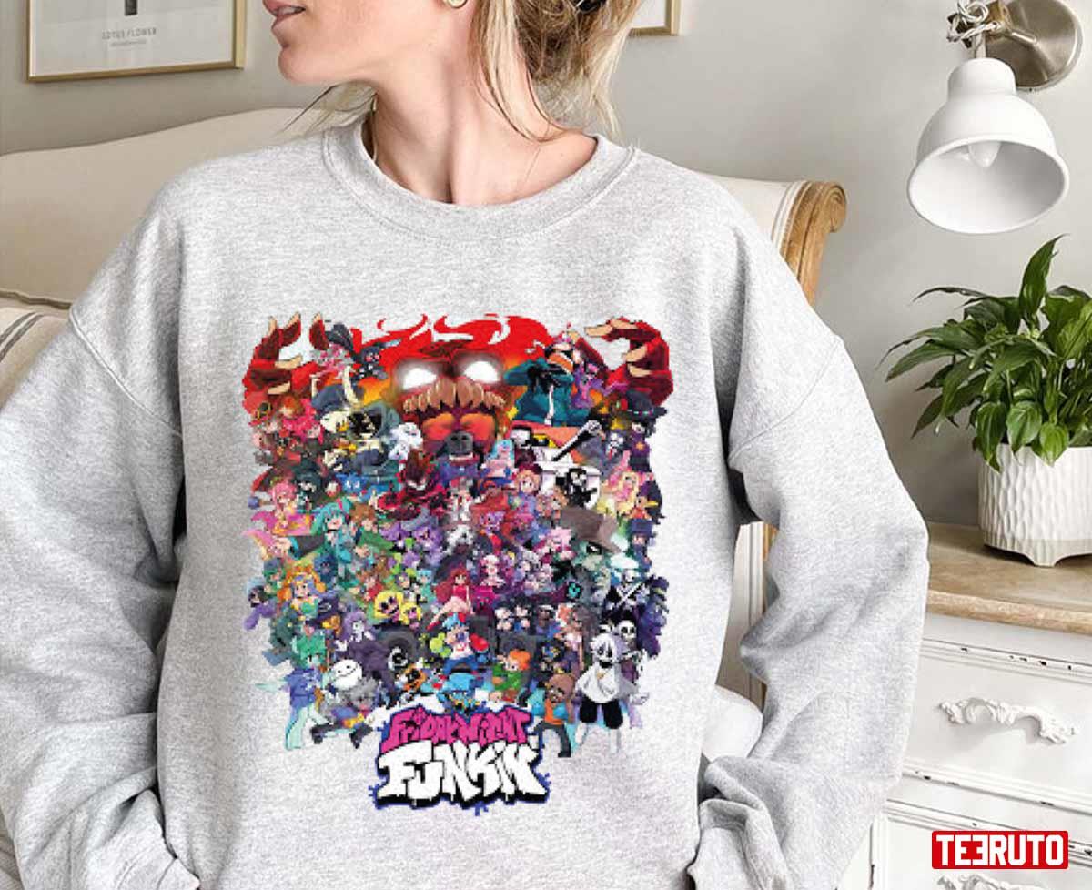 The Cool Character Collage Friday Night Funkin Unisex Sweatshirt