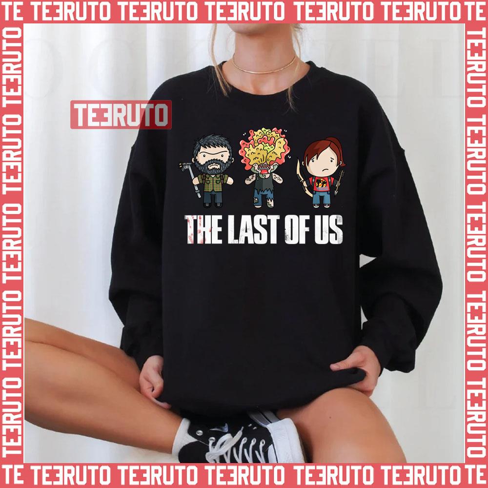The Last Of Us Ellie And Joel And Clicker Chibi Art Unisex Sweatshirt