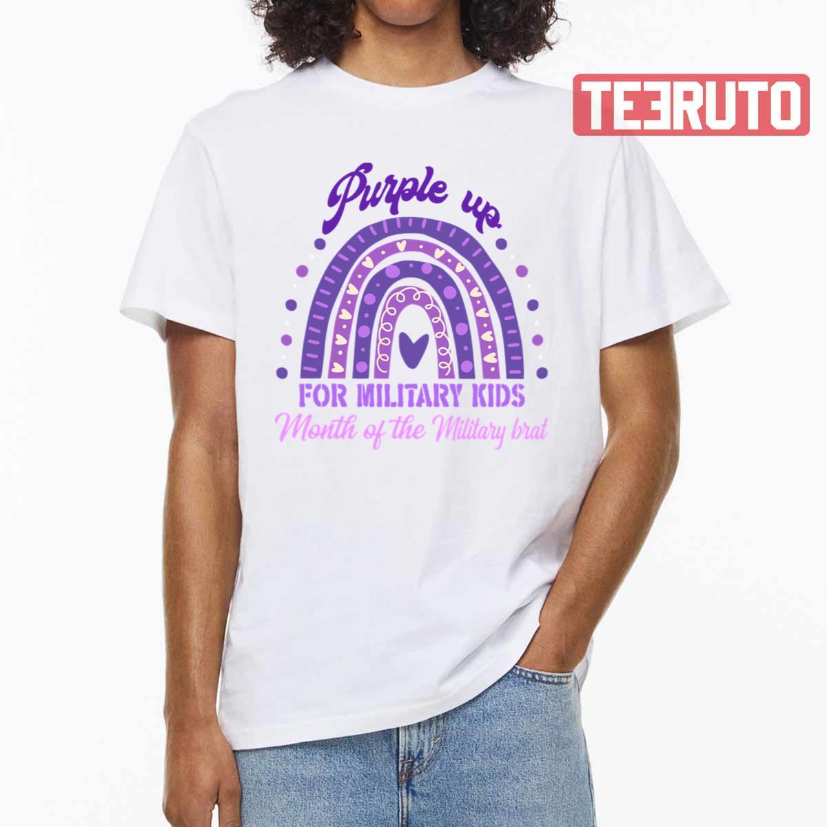 The Purple Rainbow Purple Up For Military Kids Military Children Unisex T-shirt