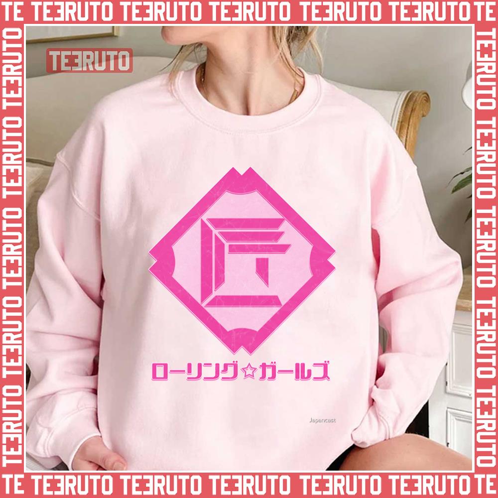 The Rolling Girls Pink Logo Fitted Unisex Sweatshirt