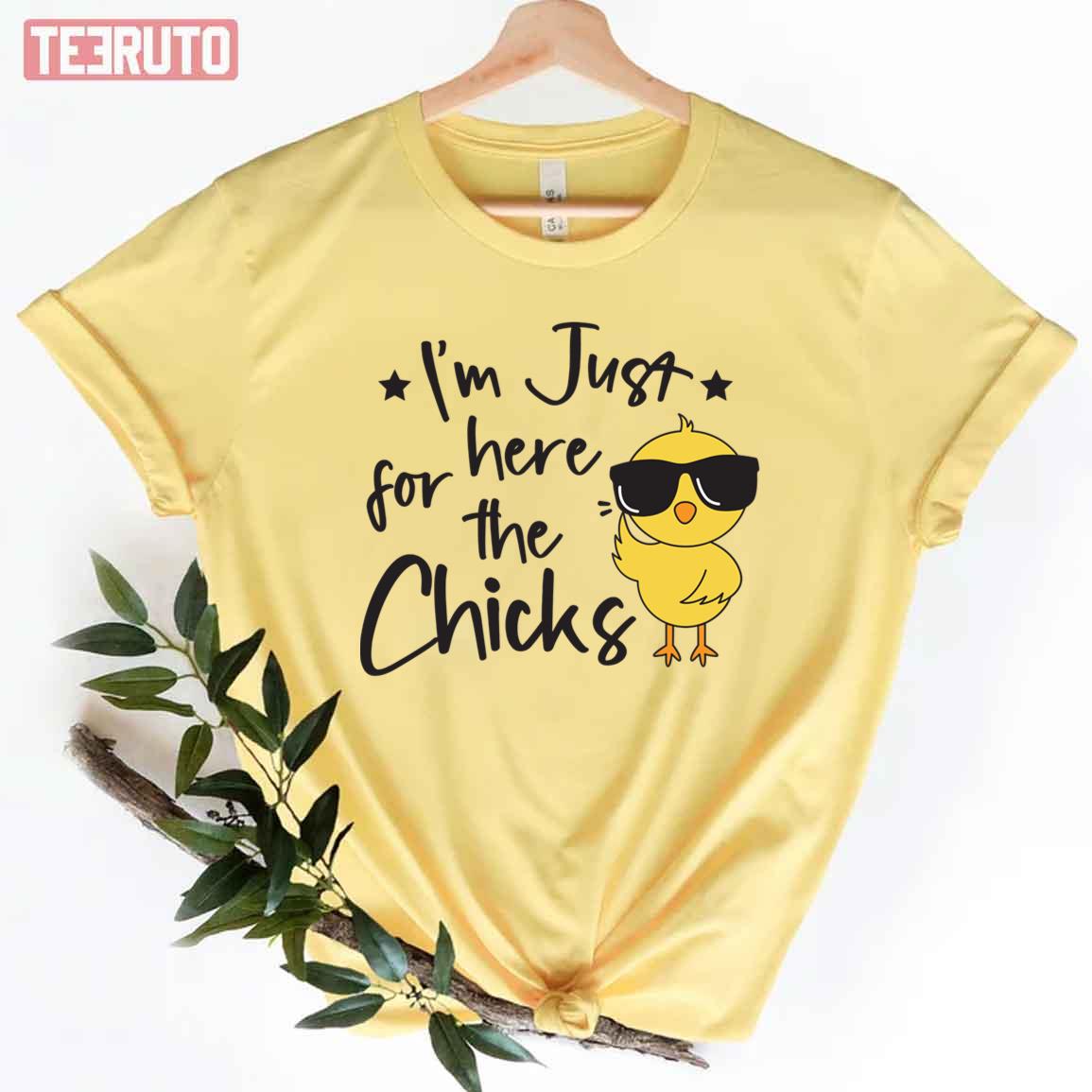 Trendy Im Just Here For The Chicks Cute Easter Boys Kids Toddler Unisex T-shirt