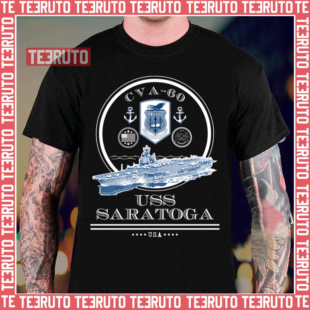 Uss Saratoga Cva 60 Naval Ship Military Aircraft Carrier Unisex T-Shirt
