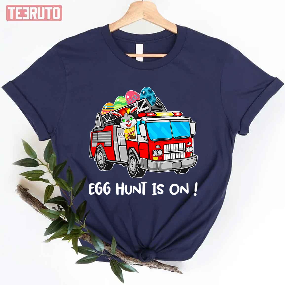 Welcome Firefighter Truck Easter Day Egg Hunt Is On Gift Kids Unisex T-shirt