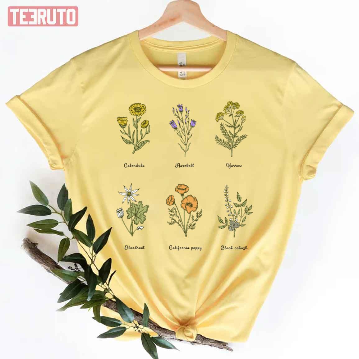 Wildflower Flower Floral Botanical Flower Graphic Unisex T-Shirt