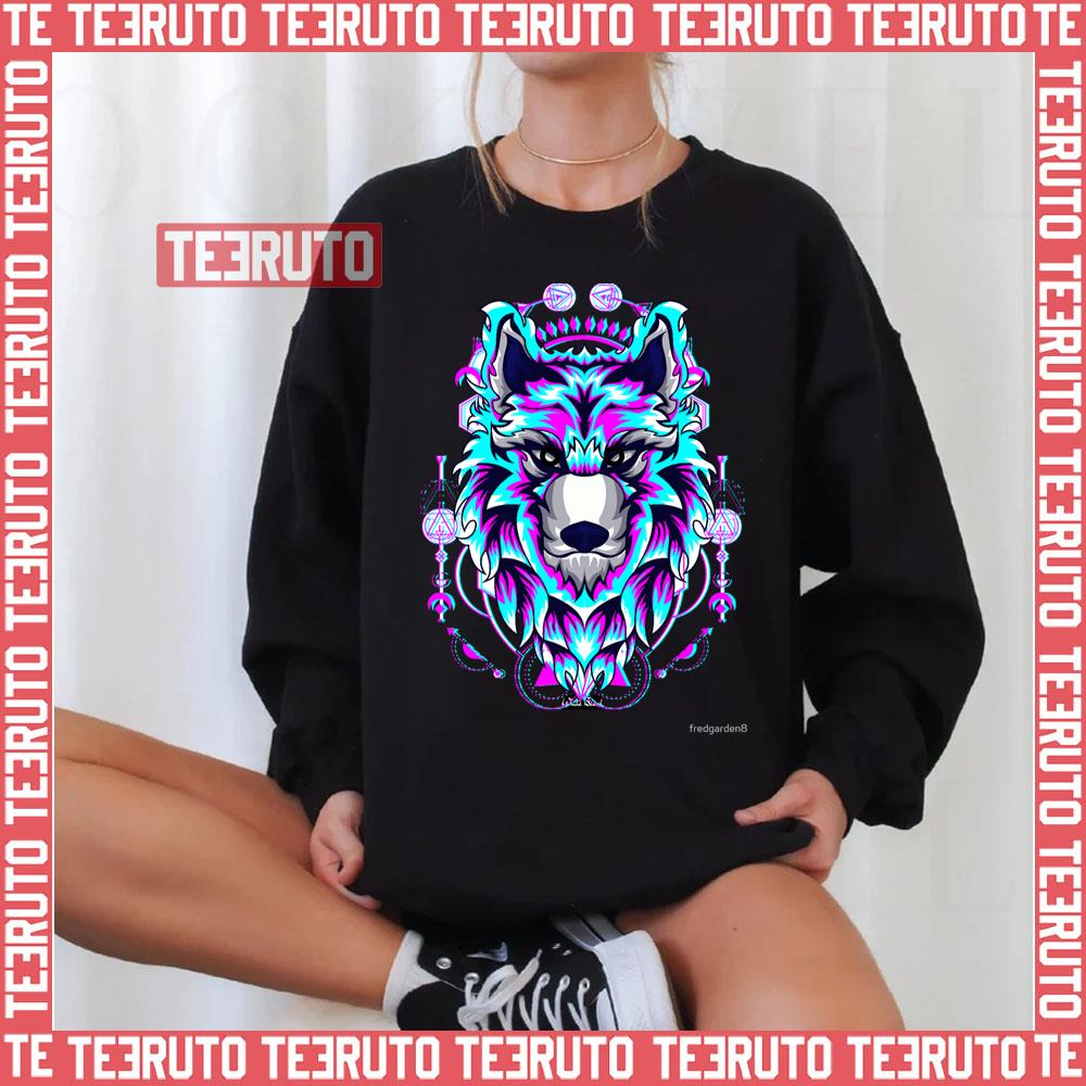 Wolf Glitch Pop Art Unisex Sweatshirt