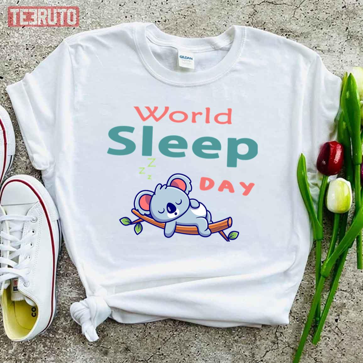 World Sleep Day Kawaii Sloth Art Unisex T-shirt