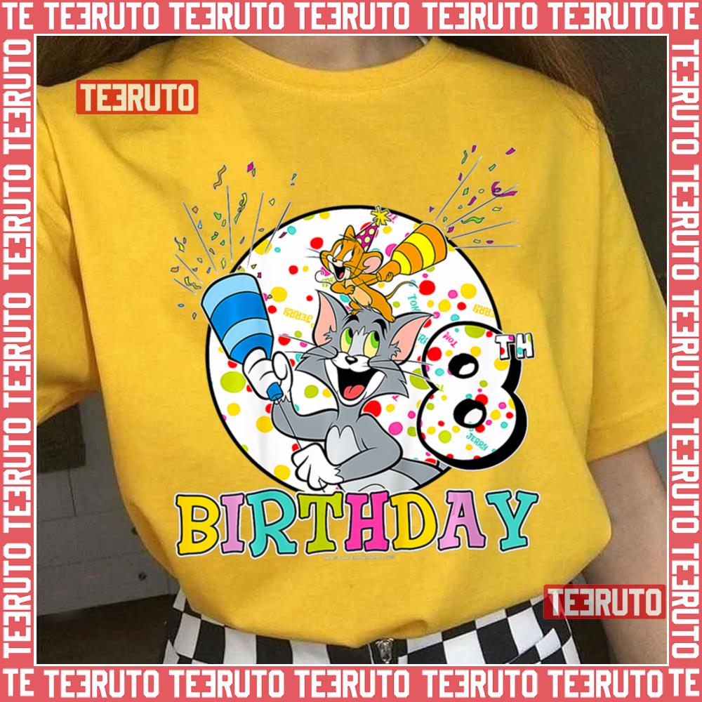 8th Birthday Portrait Tom And Jerry Unisex T-Shirt