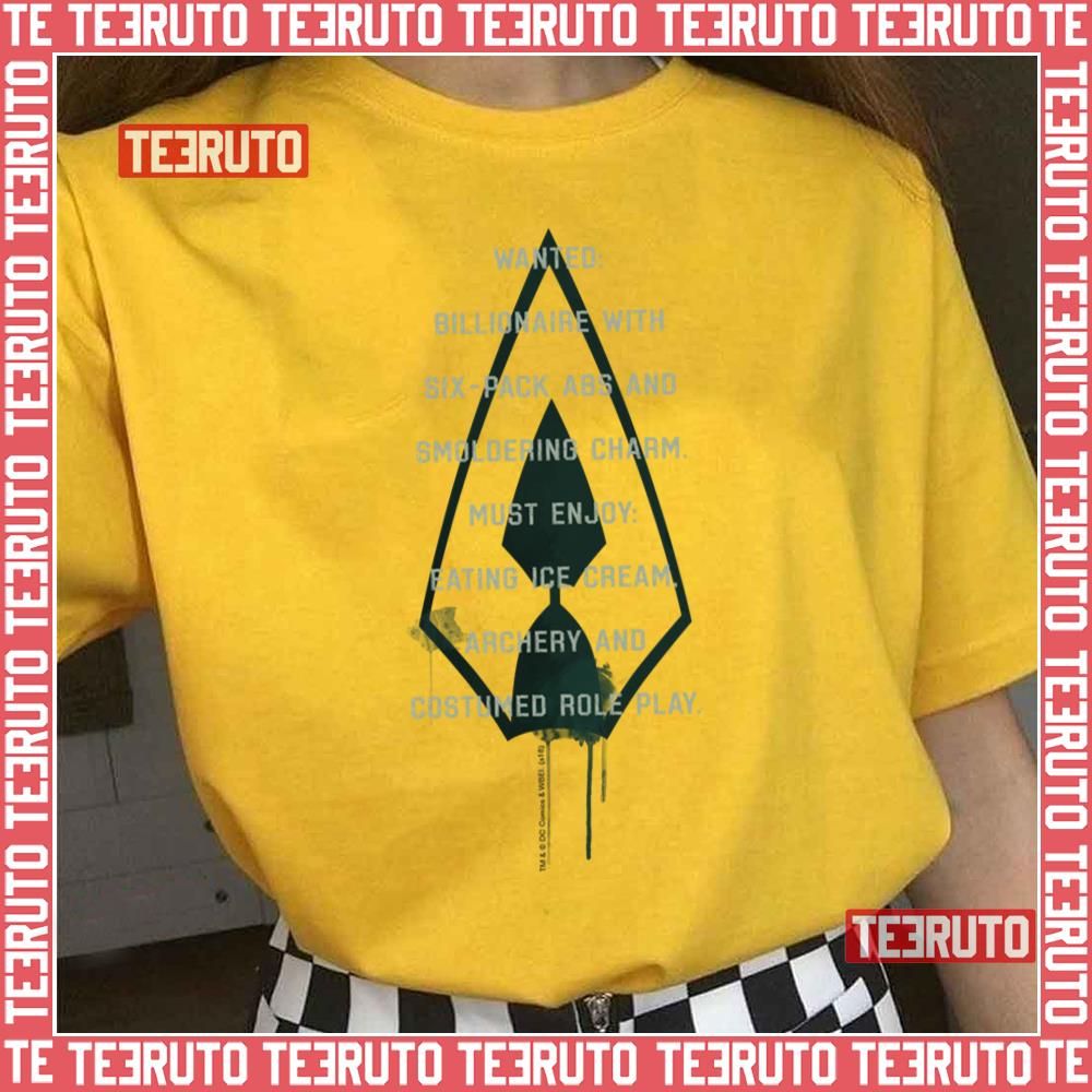 Arrow Green Arrow Parody Wanted Post Unisex T-Shirt