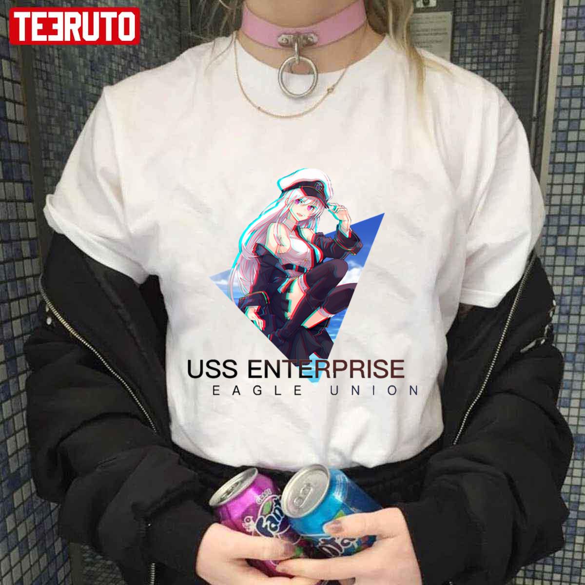 Azur Lane Uss Enterprise Glitch Art Unisex T-shirt