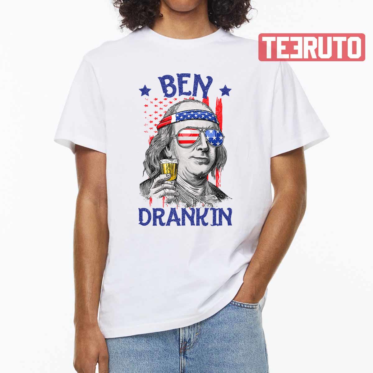 Ben Drankin Usa Flag 4th Of July Patriot Funny Art Memorial Day Unisex T-Shirt