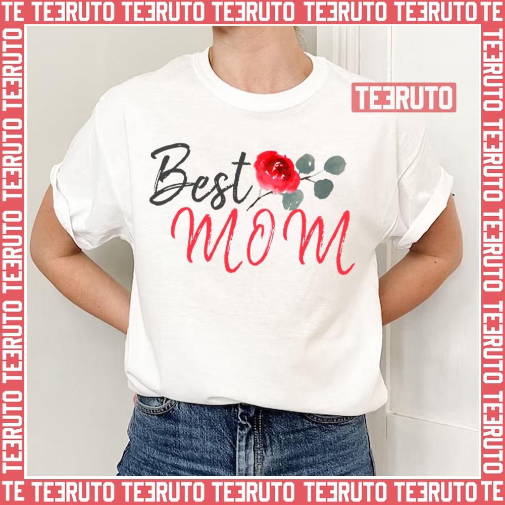 Best Mom Red Rose Watercolor Mother’s Day Unisex T-Shirt
