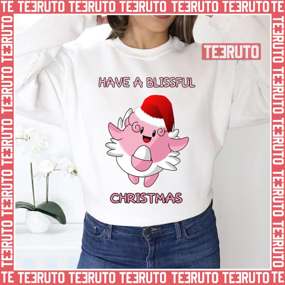 Blissey Christmas Pokemon Design Santa Hat Unisex Sweatshirt