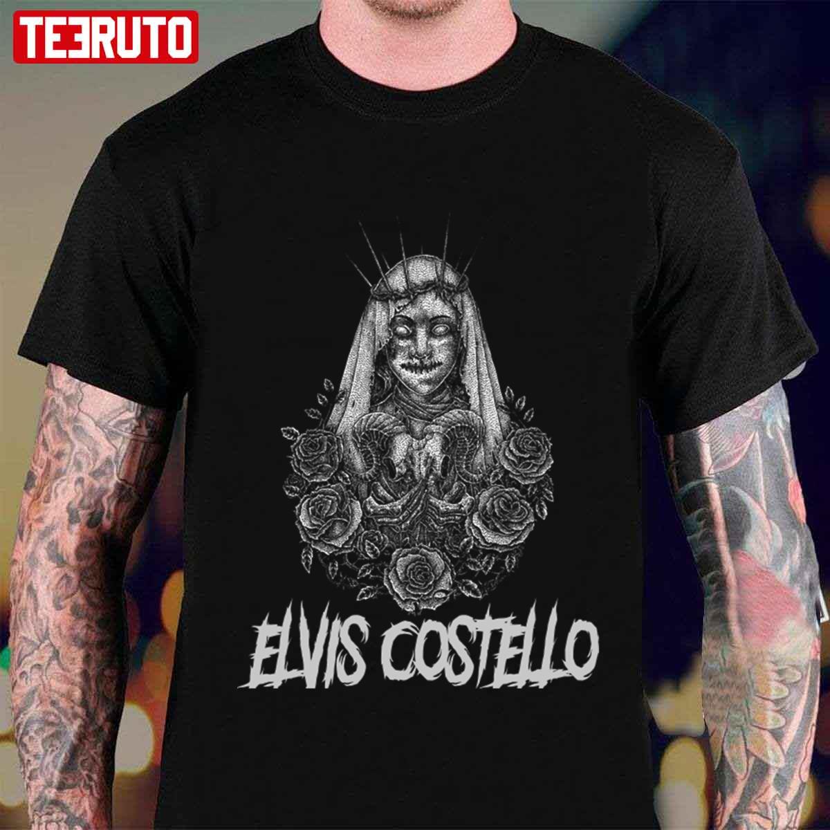 Creepy Elvis Costello Art Unisex T-shirt
