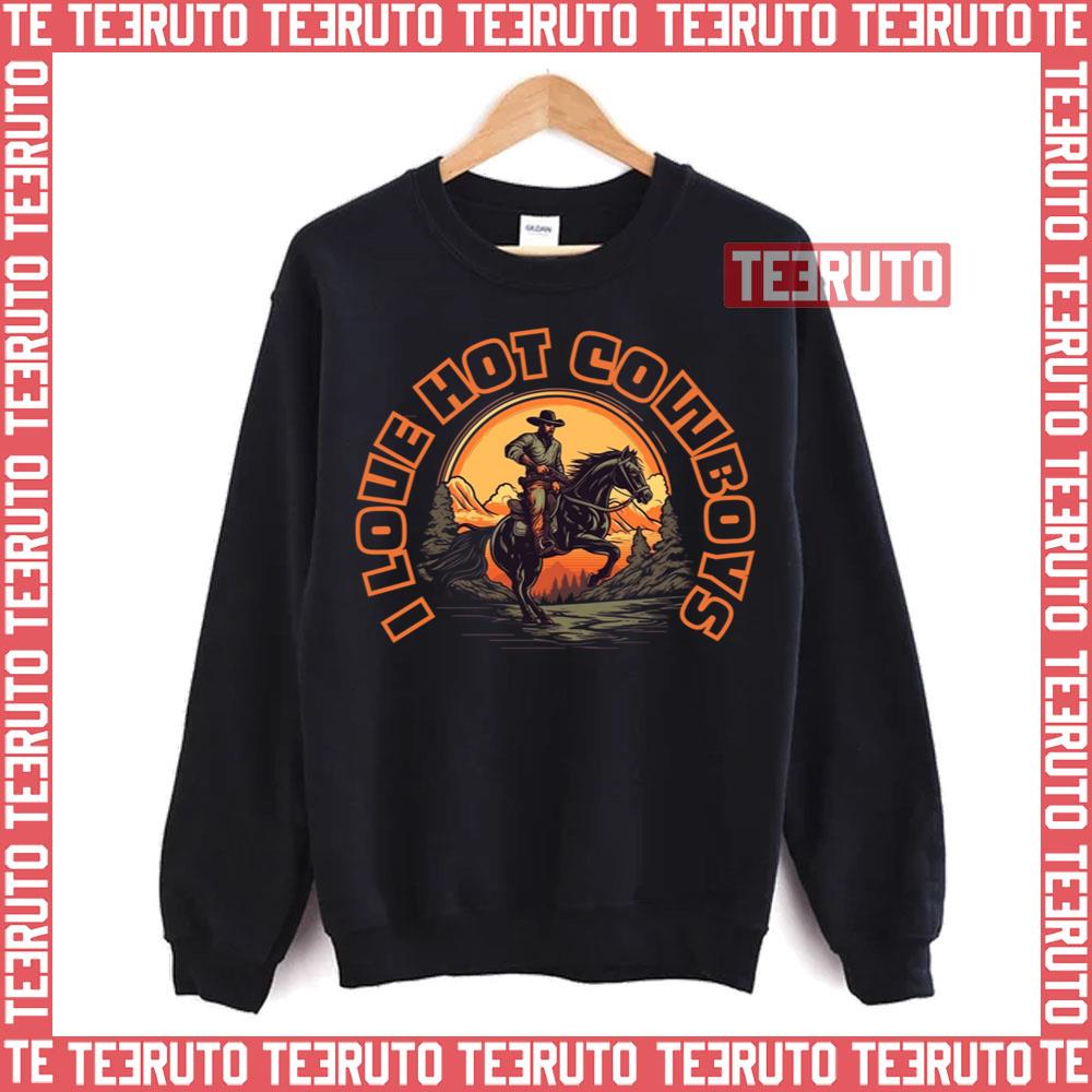 I Love Hot Cowboys Vintage Design Unisex T-Shirt