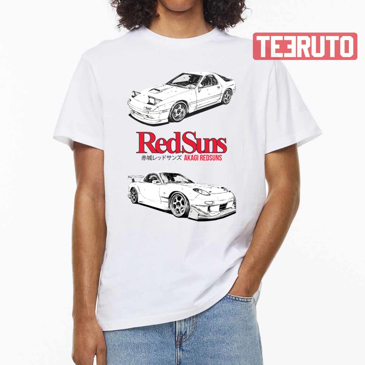 Initial D Akagi Redsuns Manga White Car Artwork Unisex T-shirt