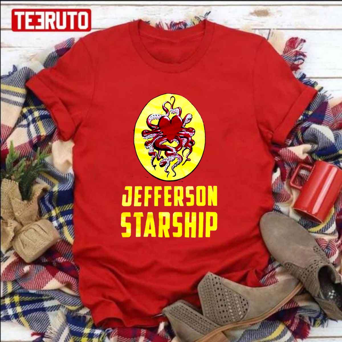Jefferson Starship Red Octopus Retro Unisex T-Shirt