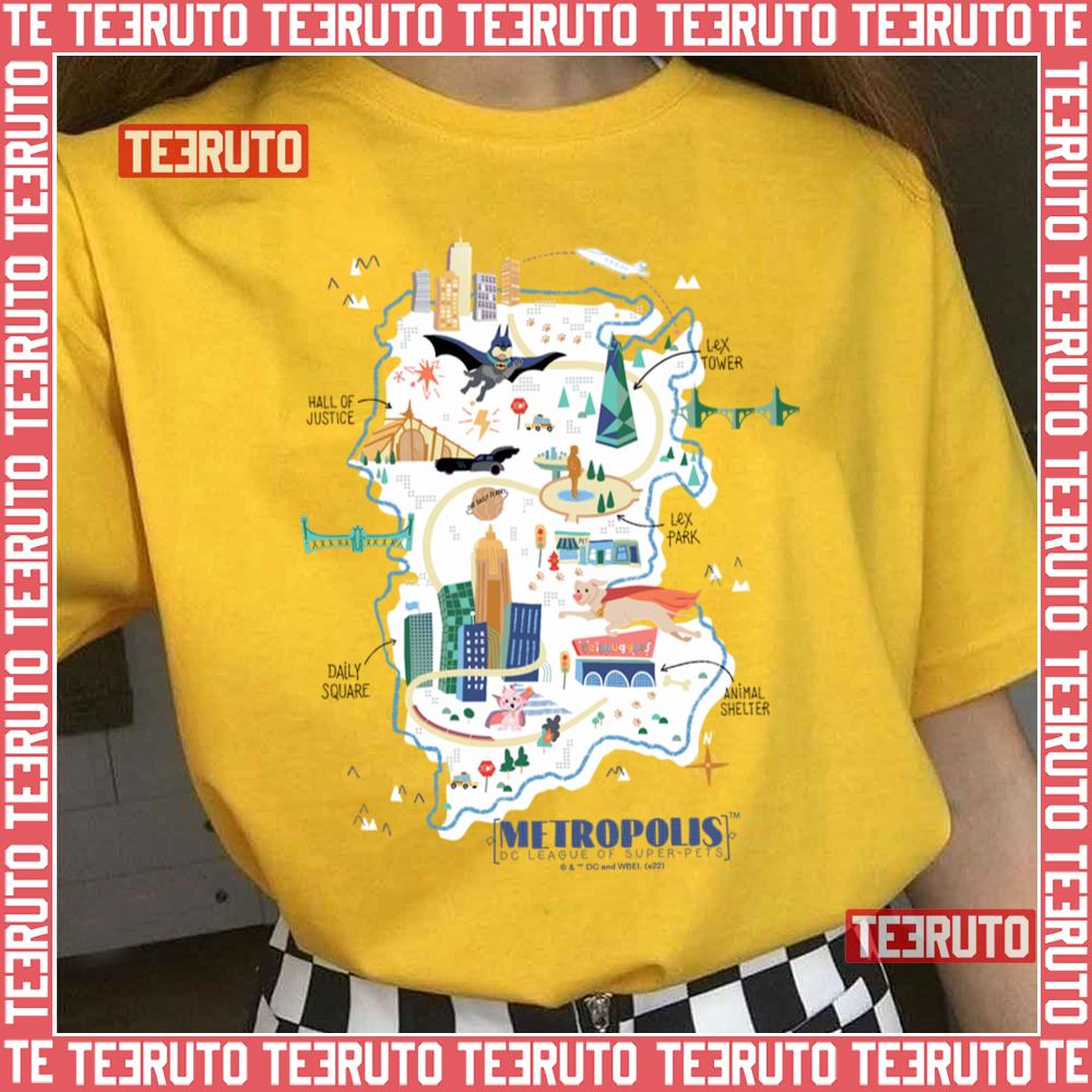 Metropolis Story Book Map Super Pets Unisex T-Shirt