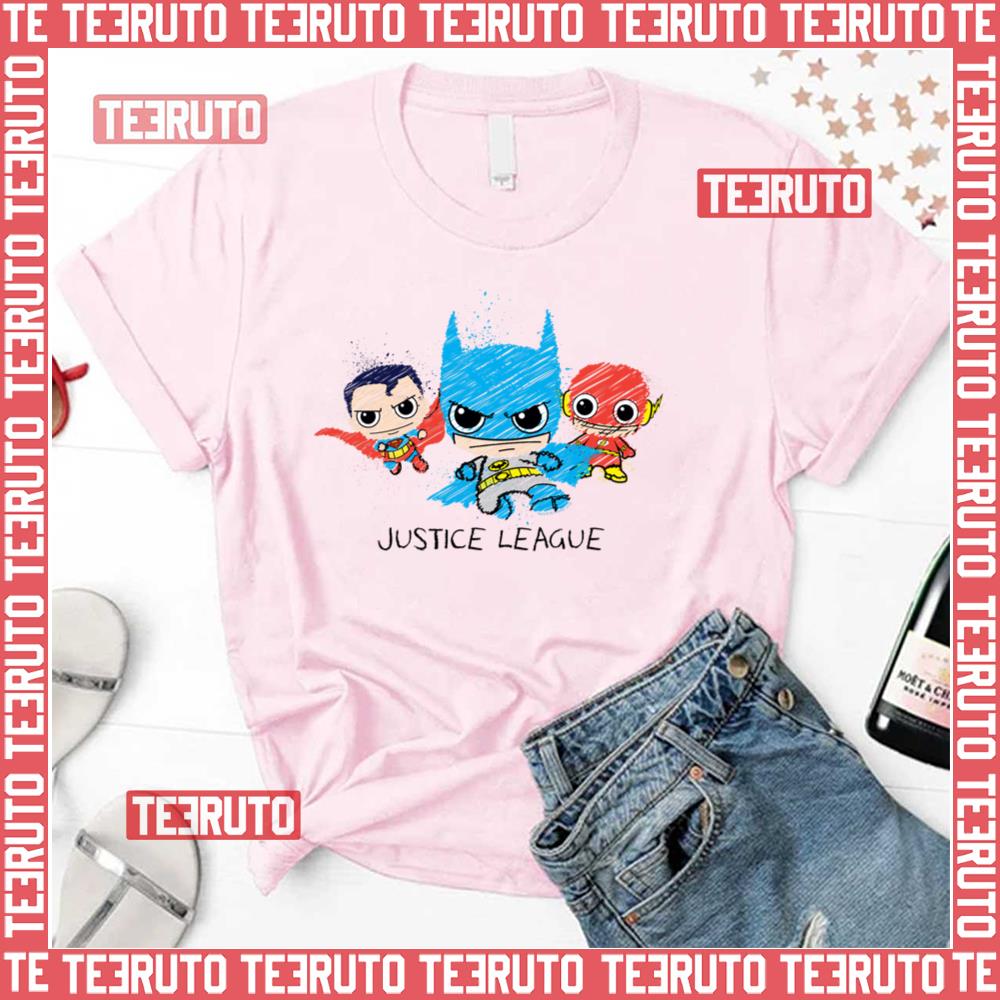 Mini Justice League Sketch Unisex T-Shirt