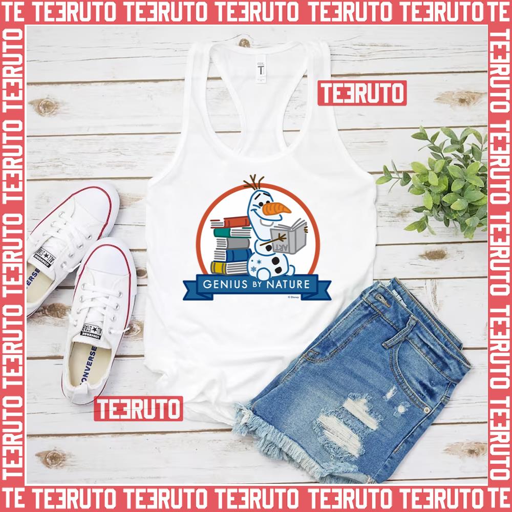 Olaf Genius By Nature Badge Frozen Unisex Tank Top