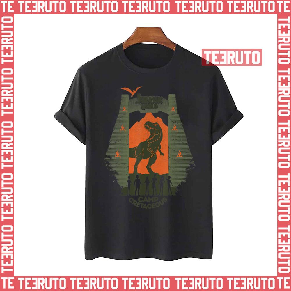 Park Gate Silhouett Jurassic World Camp Cretaceous Unisex T-Shirt