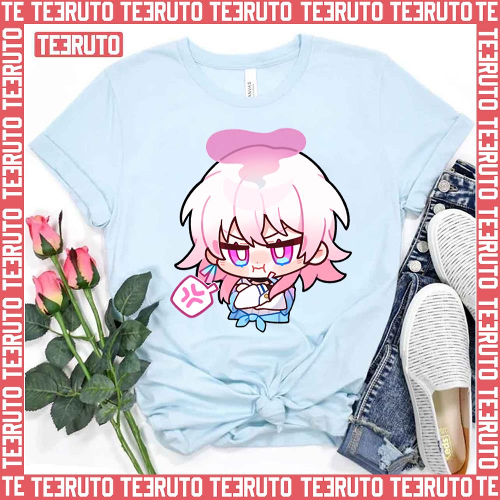 Pink Art March 7th Chibi Honkai Star Rail Unisex T-Shirt - Teeruto