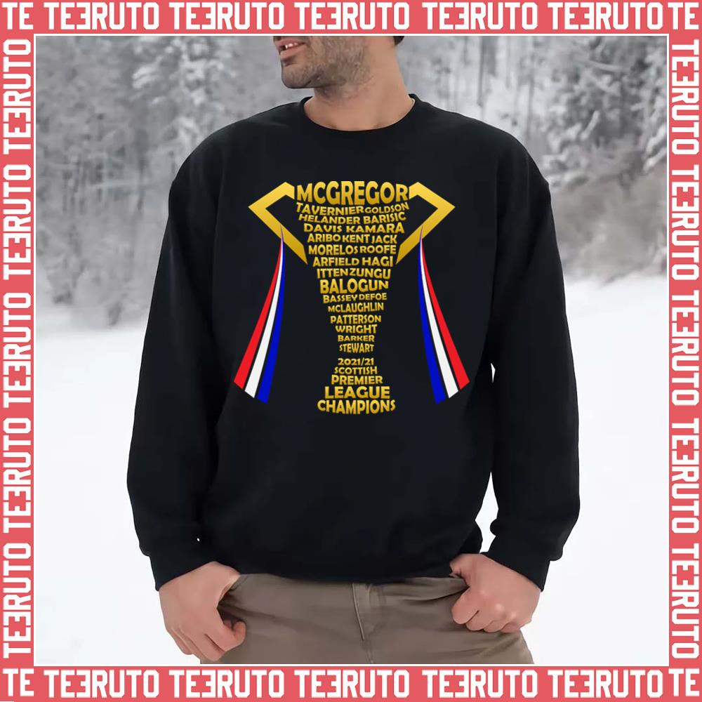 Rangers Fc 55 Winning Team Gold Trophy Design Unisex Sweatshirt