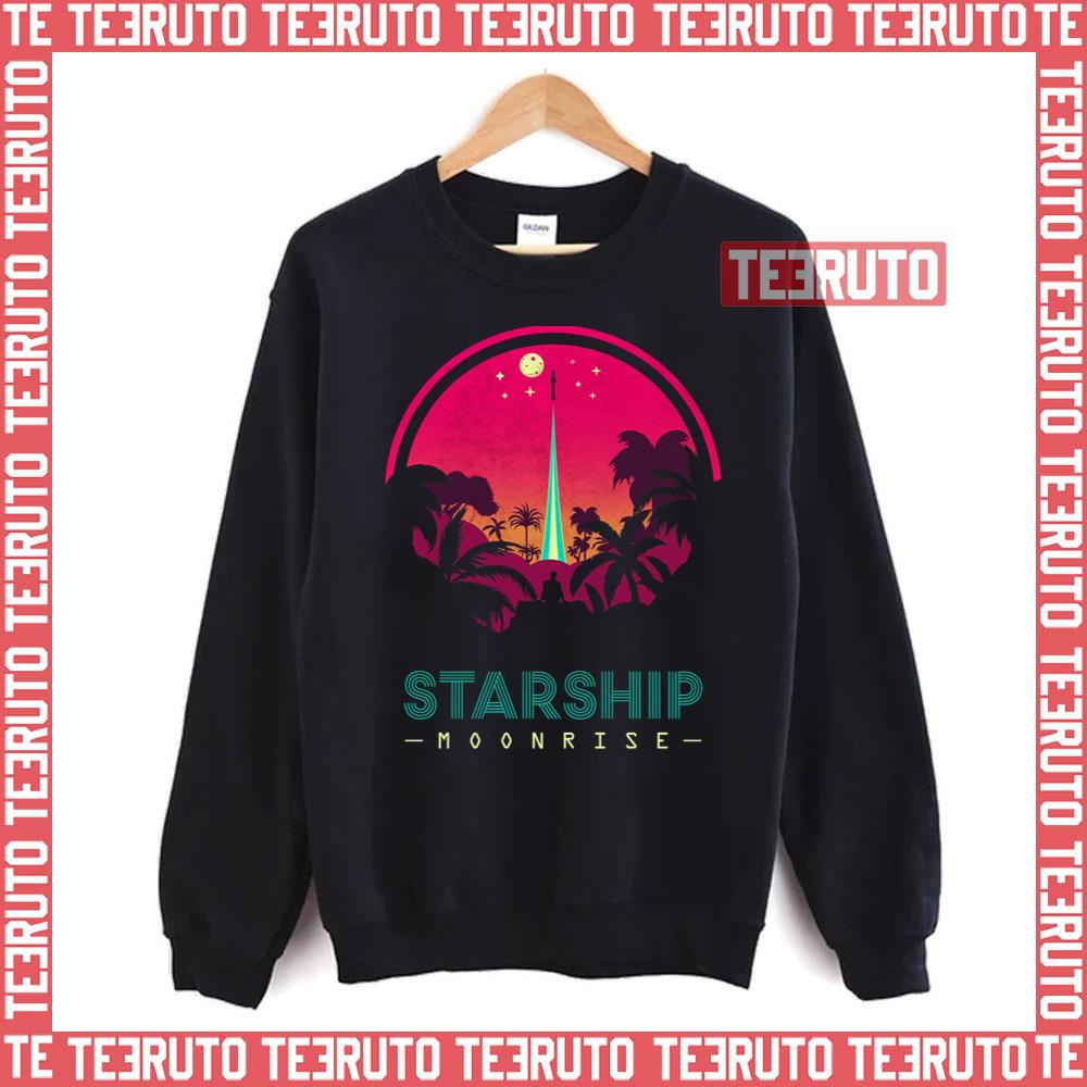 Sunset Art Spacex Starship Retro Unisex T-Shirt