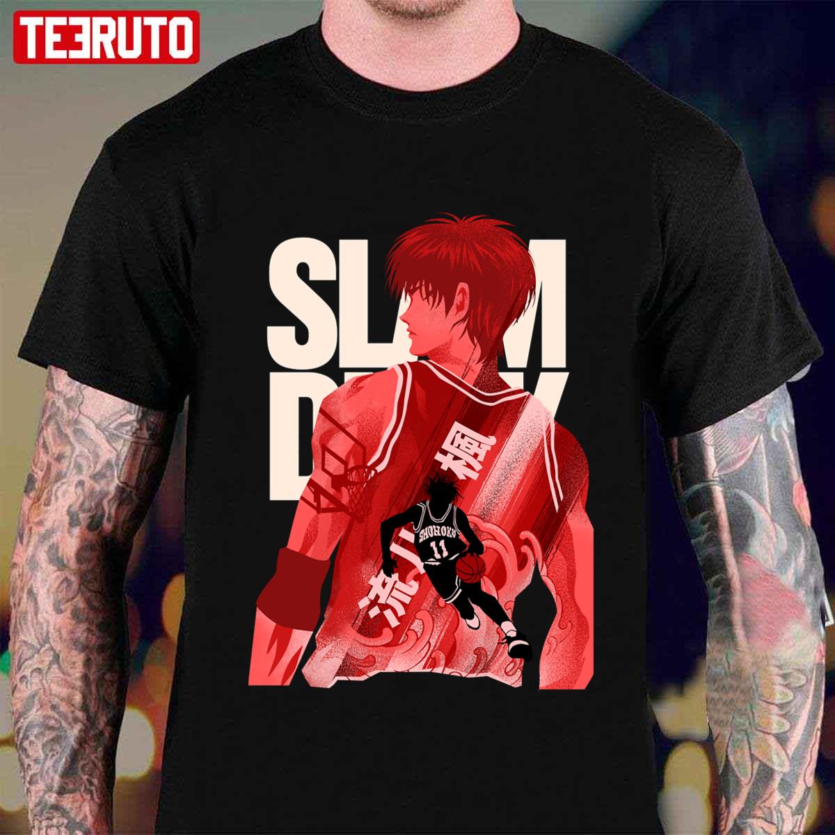 Super Rookie Rukawa Slam Dunk Anime Series Artwork Unisex T-shirt