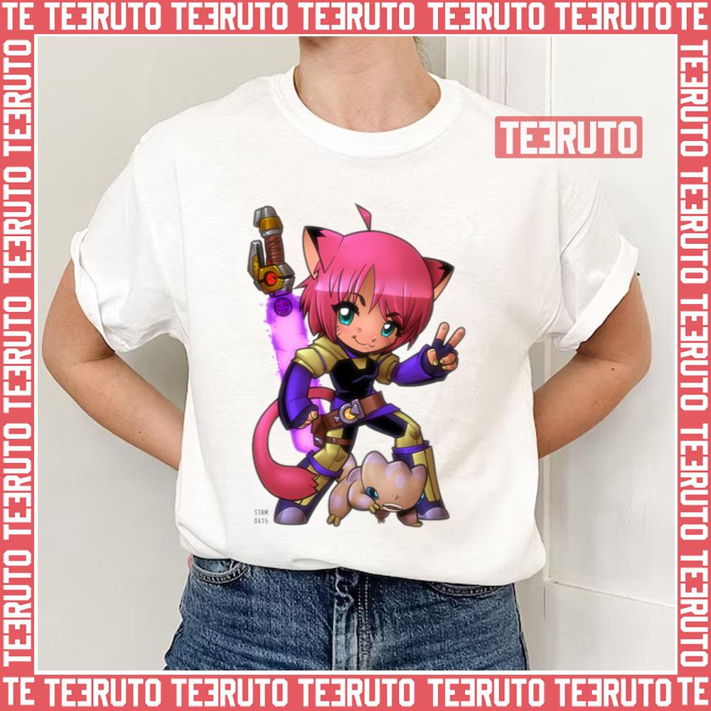 Teeny Blade Kitten Pink Hair Unisex T-Shirt