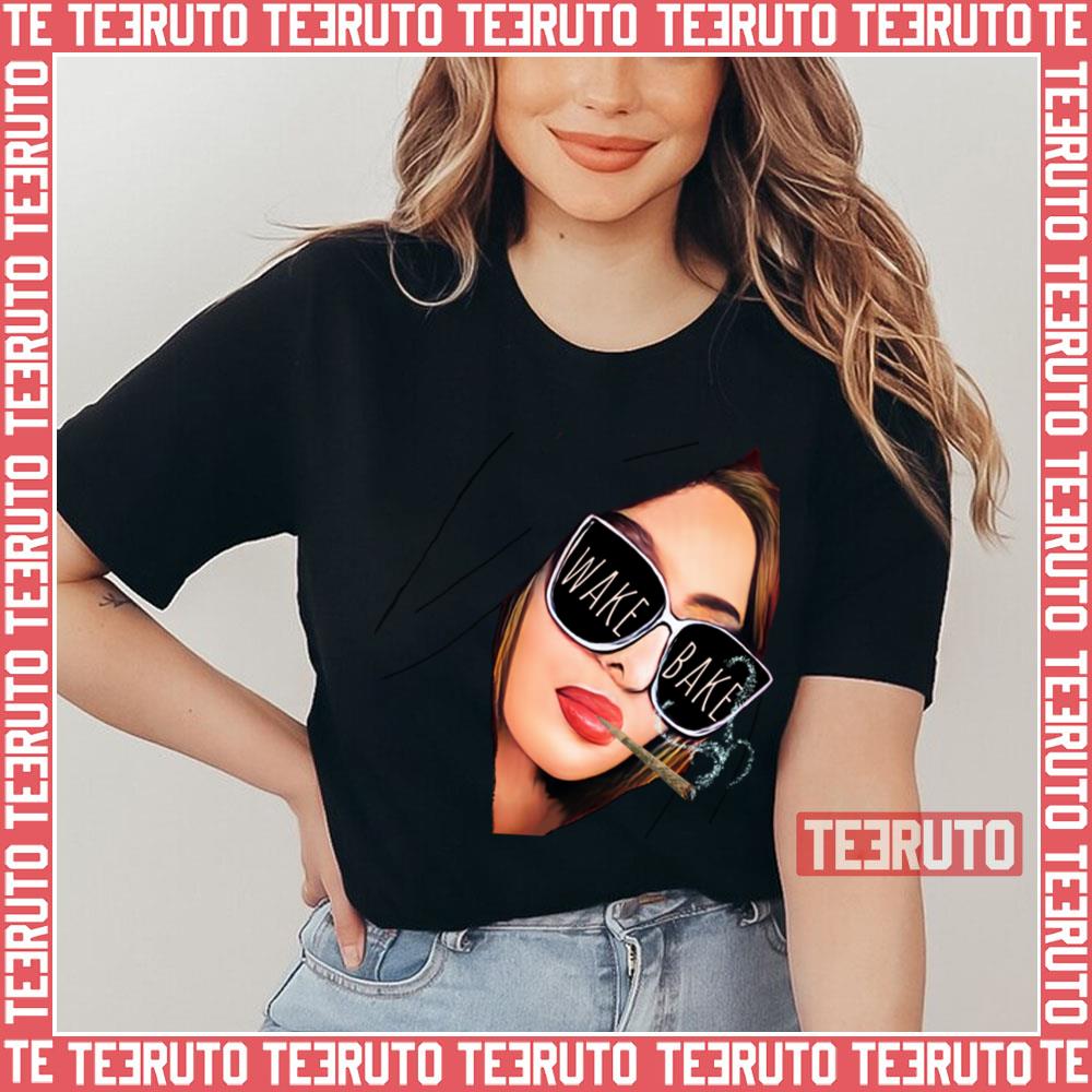 Wake And Bake Weed Marijuana Pot Cannabis Stoner Girl Unisex T-Shirt