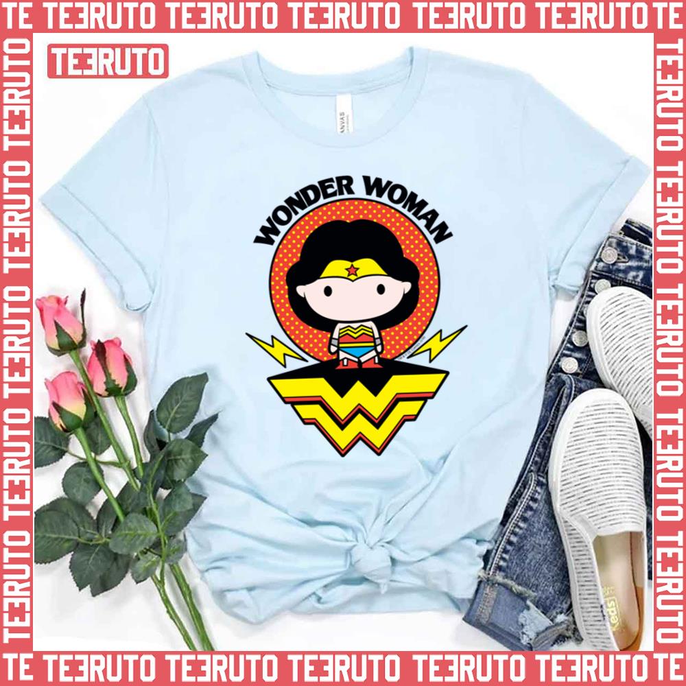 With Polka Dots And Logo Toddler Chibi Wonder Woman Unisex T-Shirt