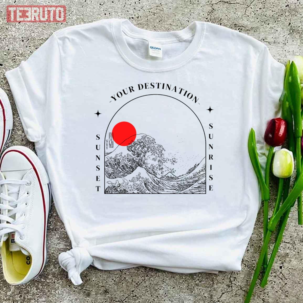 Your Destination Sunset Sunrise Japanese Aesthetic Unisex T-Shirt