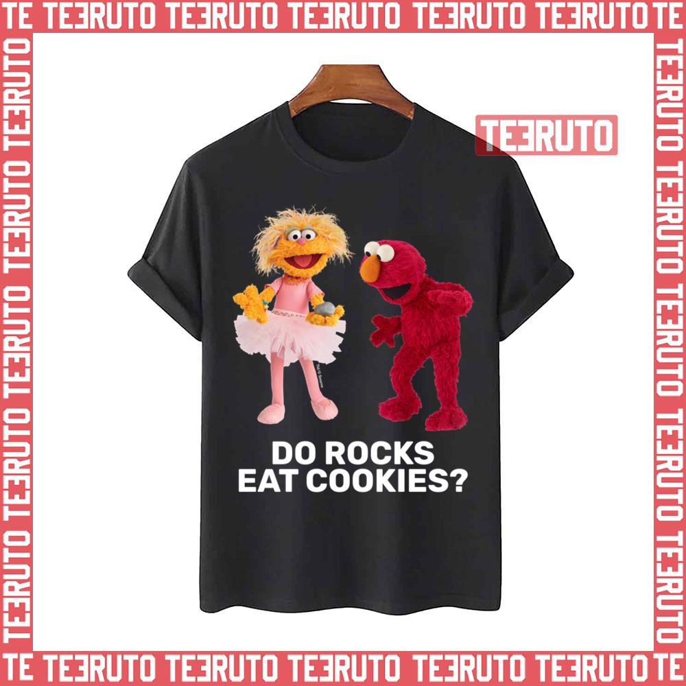 Zoe Rocco & Elmo Do Rocks Eat Cookies Unisex T-Shirt