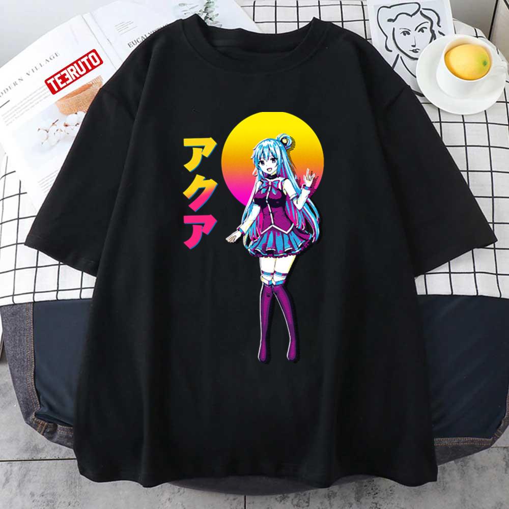 Aesthetic Vaporwave Aqua Konosuba Anime Artwork Unisex T-shirt