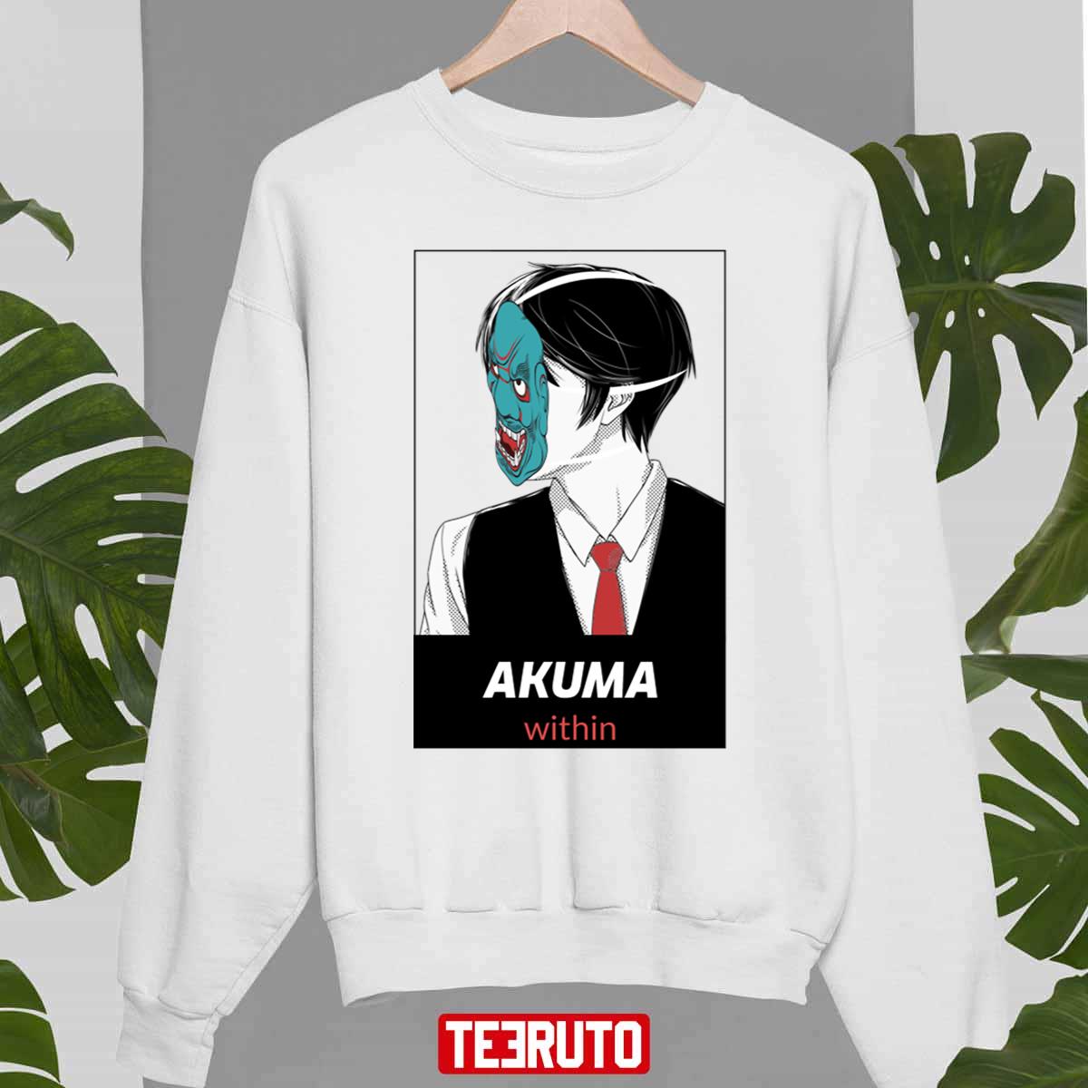 Anime Character Face With Hannya Demon Mask Akuma Within Unisex T-Shirt