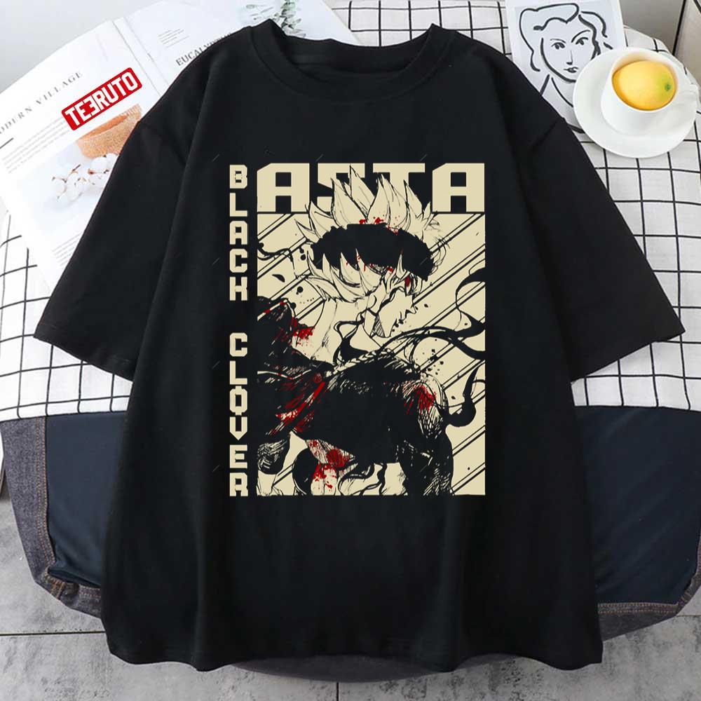 Asta Anime Black Burakku Kurōbā Anime Grunge Border Black Clover Unisex T-Shirt
