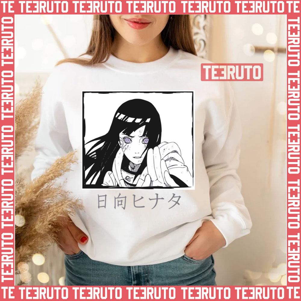 Black And White Hinata Manga Art Naruto Shippuden Unisex T-Shirt