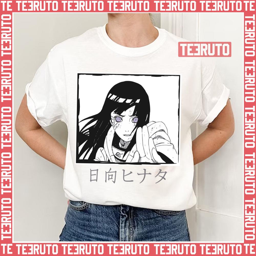 Black And White Hinata Manga Art Naruto Shippuden Unisex T-Shirt